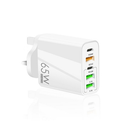 Încărcător de telefon PD65W Adaptor de încărcare rapidă tip C USB PD mufă de încărcare rapidă AC100-240V 50-60Hz Bloc încărcător cu mai multe porturi