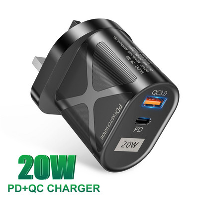 PD20W Tip C QC3.0 USB Telefon mobil Adaptor pentru cap de încărcare rapidă Încărcătoare USB de perete pentru Iphone 13 12 Promax Samsung S22 S21