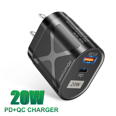 PD20W Tip C QC3.0 USB Telefon mobil Adaptor pentru cap de încărcare rapidă Încărcătoare USB de perete pentru Iphone 13 12 Promax Samsung S22 S21