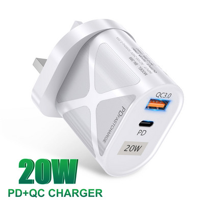 PD20W Tip C QC3.0 USB Telefon mobil Adaptor pentru cap de încărcare rapidă Încărcătoare USB de perete pentru Iphone 13 12 Promax Samsung S22 S21