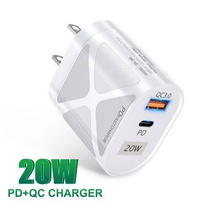 PD20W Tip C QC3.0 USB Telefon mobil Adaptor pentru cap de încărcare rapidă Încărcătoare USB de perete pentru Iphone 13 12 Promax Samsung S22 S21