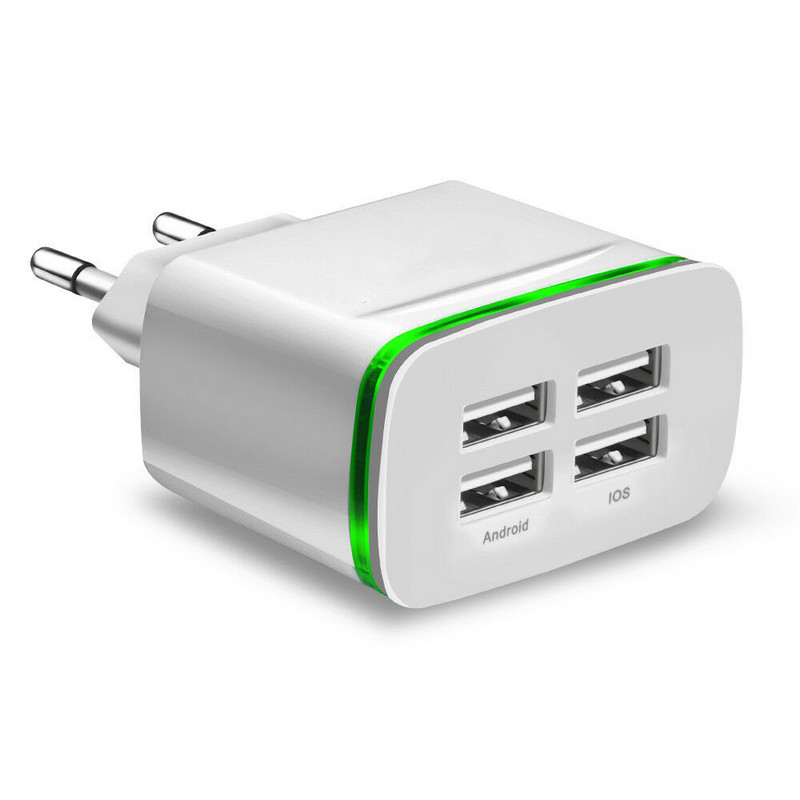 4 porta USB punjači za telefon Zidni punjač 5V 4A za Iphone EU utikač Utičnica za mobilni telefon Putni adapter za punjenje