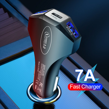 3 θύρες USB Car Charge 48W Quick 7A Mini Fast Charging για iPhone 13 12 Pro Προσαρμογέας φορτιστή κινητού τηλεφώνου Huawei Huawei στο αυτοκίνητο