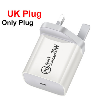Nou încărcător PD de 20W pentru Iphone 13 12 Cablu USB-C Adaptor de alimentare Încărcător UK/SUA/UE Încărcător rapid pentru telefon inteligent pentru Samsung S10 C2C