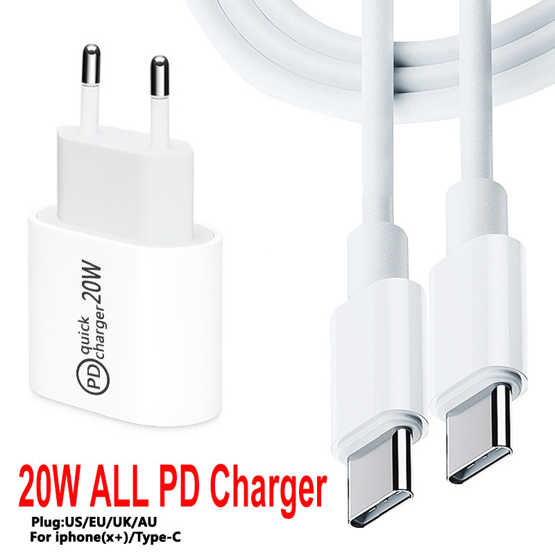 Νέος φορτιστής PD 20W για Iphone 13 12 Καλώδιο USB-C Φορτιστής προσαρμογέα τροφοδοσίας UK/ΗΠΑ/ΕΕ Φορτιστής έξυπνου τηλεφώνου για Samsung S10 C2C