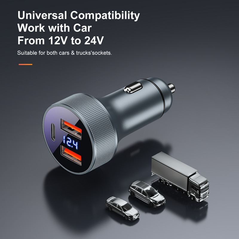 GTWIN USB auto punjač QC 3.0 80W tip C PD brzo punjenje adapter za auto punjač za iPhone Xiaomi Samsung mobilni telefon