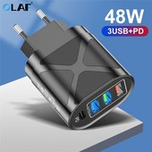 48W 3 porturi Încărcătoare USB + încărcător tip C PD Încărcare rapidă pentru iphone 13 12 Pro Huawei Xiaomi Adaptor încărcător telefon portabil