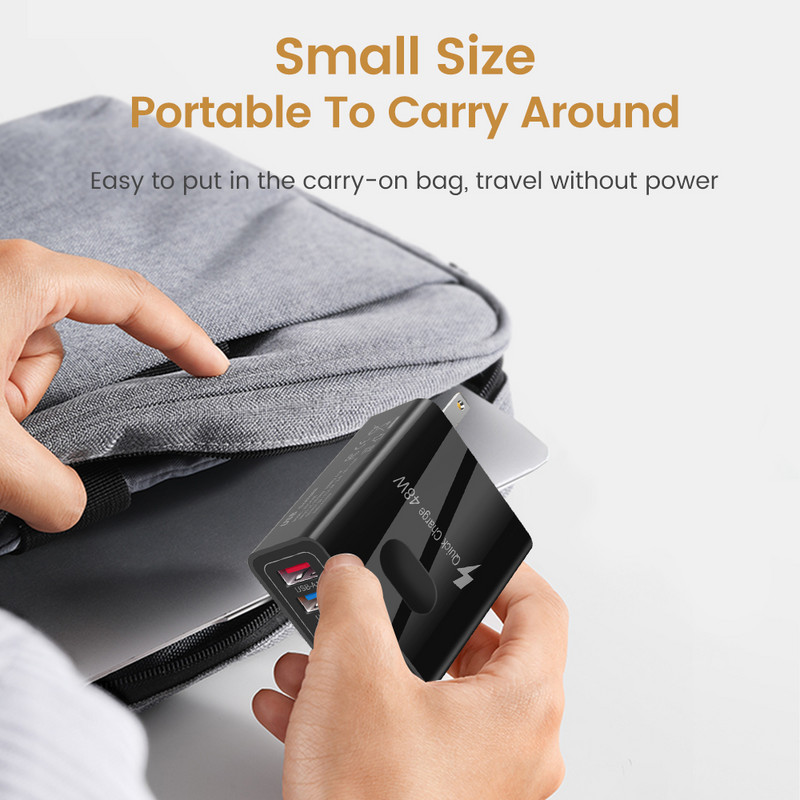 Olaf 48W USB C Φορτιστής 5 θυρών QC 3.0 Type C USB Fast Charging Wall Adapter για IPhone 13 Xiaomi Samsung PD Quick Charger Phone