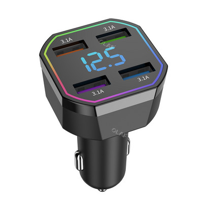 Încărcător auto Olaf 66W Încărcare rapidă pentru iPhone Xiaomi Samsung PD Încărcător telefon auto Încărcare rapidă 3.0 4 porturi Adaptor încărcător USB auto