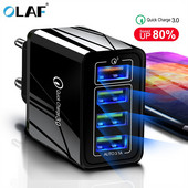 Încărcător USB OLAF cu încărcare rapidă 3.0 cu 4 porturi, încărcător de telefon cu încărcare rapidă din UE, SUA, pentru iphone X Huawei Samsung S10 Adaptor Xiaomi QC 3.0
