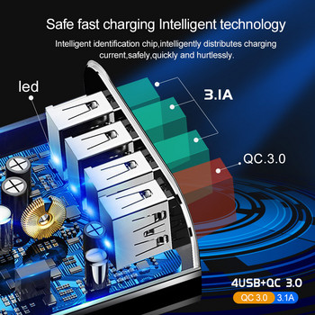 Φορτιστής USB OLAF Quick Charge 3.0 4 θυρών Φορτιστής τηλεφώνου ΕΕ ΗΠΑ γρήγορης φόρτισης για iphone X Προσαρμογέας Huawei Samsung S10 Xiaomi QC 3.0