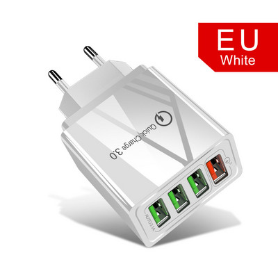 Încărcător USB OLAF cu încărcare rapidă 3.0 cu 4 porturi, încărcător de telefon cu încărcare rapidă din UE, SUA, pentru iphone X Huawei Samsung S10 Adaptor Xiaomi QC 3.0
