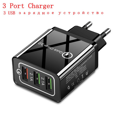 Încărcător USB OLAF cu încărcare rapidă 3.0 cu 4 porturi, încărcător de telefon cu încărcare rapidă din UE, SUA, pentru iphone X Huawei Samsung S10 Adaptor Xiaomi QC 3.0