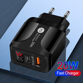 Încărcător USB PD 20W Adaptor UE Încărcare rapidă 3.0 4.0 Tip C Încărcare rapidă a telefonului portabil pentru iPhone 12 iPad Huawei Xiaomi Samsung