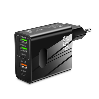 Încărcare rapidă 3.0 65W PD USB tip C încărcător pentru iPhone 14 13 12 Pro max 5 porturi Adaptor încărcător telefon pentru Samsung Xiaomi Huawei