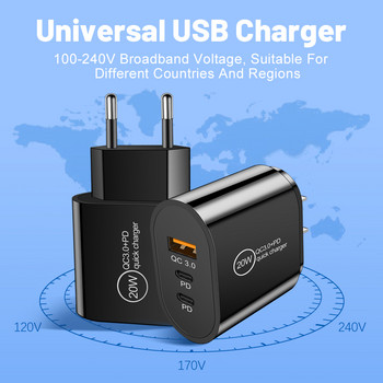PD 20W Fast Charger Usb C Wall Charger For Xiaomi Samsung Charger Mobile Phone for Iphone 12 13 14Pro QC 3.0 Mobile Phone Adapter