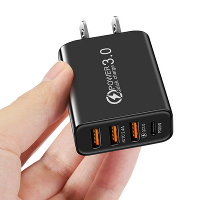 Încărcător USB PD 20W Încărcare rapidă QC 3.0 Adaptor pentru încărcător de perete telefon rapid pentru IPhone 13 12 Pro IPad Huawei Xiaomi Samsung