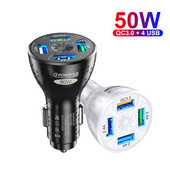 OTTWN 4 porturi USB încărcător de mașină 50W mini adaptor de încărcare rapidă pentru telefon mobil în auto pentru iPhone 14 13 Pro Max Xiaomi 12 POCO M5 X4