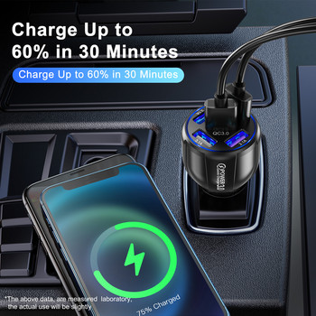 Lovebay 15A 5 θυρών USB Car Charge Mini LED γρήγορη φόρτιση για iPhone 12 Προσαρμογέας φορτιστή κινητού τηλεφώνου Xiaomi Huawei σε tablet αυτοκινήτου