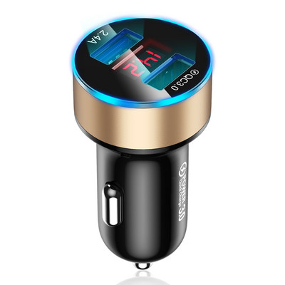 Lovebay 15A 5 porturi USB încărcare auto Mini LED Încărcare rapidă pentru iPhone 12 Xiaomi Huawei Adaptor încărcător pentru telefon mobil în tabletă auto