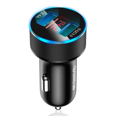 Lovebay 15A 5 porturi USB încărcare auto Mini LED Încărcare rapidă pentru iPhone 12 Xiaomi Huawei Adaptor încărcător pentru telefon mobil în tabletă auto