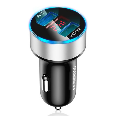 Lovebay 15A 5 porturi USB încărcare auto Mini LED Încărcare rapidă pentru iPhone 12 Xiaomi Huawei Adaptor încărcător pentru telefon mobil în tabletă auto