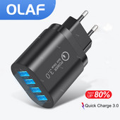 Încărcător USB Olaf 4 porturi Încărcare rapidă pentru iPhone 14 Xiaomi Samsung Adaptor de alimentare pentru telefon mobil Conexiune UE SUA Încărcător USB C QC 3.0