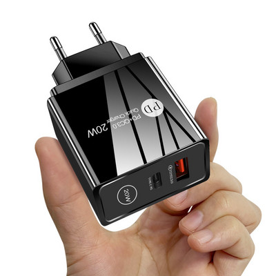 Încărcător USB Tutew Fast PD 20W, încărcare rapidă QC 3.0, Adaptor încărcător de perete pentru telefon pentru iPhone 13 12 Pro iPad Huawei Xiaomi Samsung