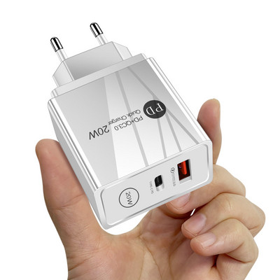 Încărcător USB Tutew Fast PD 20W, încărcare rapidă QC 3.0, Adaptor încărcător de perete pentru telefon pentru iPhone 13 12 Pro iPad Huawei Xiaomi Samsung