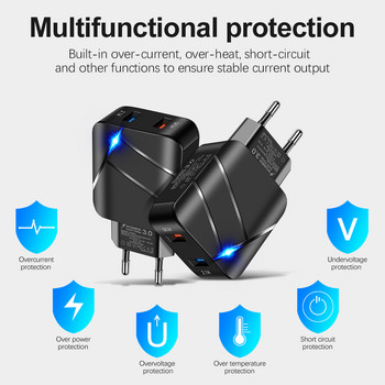 Fast Phone Charger QC Quick Charging 3.0 USB Power Adapter EU US Wall Travel 5V 3A 28W Για Iphone 11 PRO Samsung Huawei Xiaomi