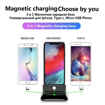 Βάση γρήγορης φόρτισης για συσκευές με ενεργοποιημένη βάση κινητών τηλεφώνων Samsung iPhone που θα απολαμβάνουν γρήγορες ταχύτητες φόρτισης Προσαρμογέας καλωδίου Micro Type-C