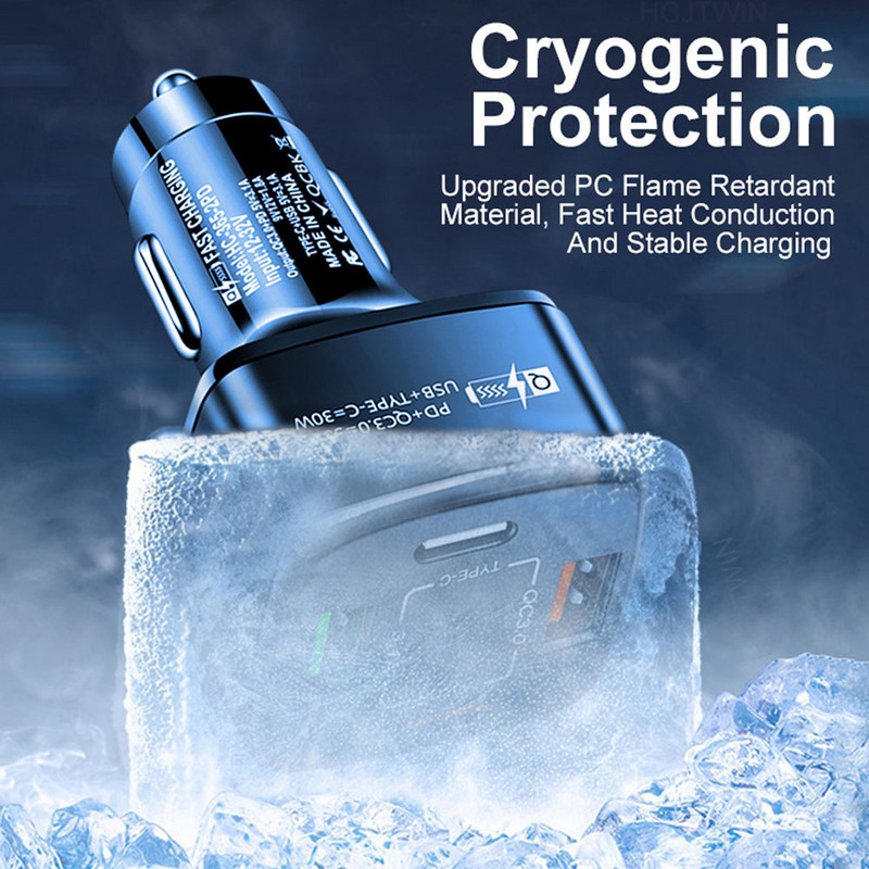 ANSEIP 4 Θύρες PD Φορτιστής αυτοκινήτου USB Τύπος C Προσαρμογέας τηλεφώνου αυτοκινήτου γρήγορης φόρτισης για iPhone 14 13 Xiaomi Huawei Samsung Quick Charge 3.0