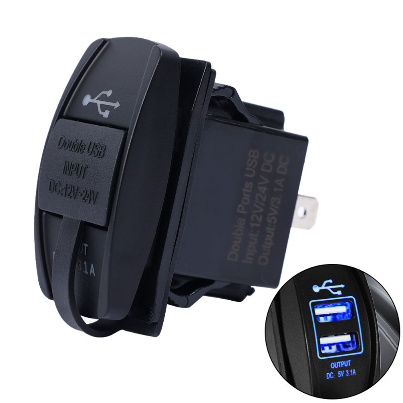 5V 3.1A Universal φορτιστής αυτοκινήτου Αδιάβροχος διπλές θύρες USB Αυτόματος προσαρμογέας Dustproof φορτιστής τηλεφώνου για iPhone Samsung Xiaomi Redmi
