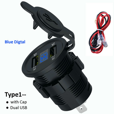 Priză brichetă auto Încărcător USB dublu pentru telefon mobil Adaptor priză universală cu încărcător de capac