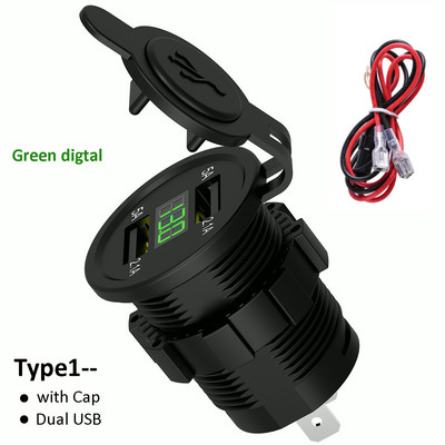 Priză brichetă auto Încărcător USB dublu pentru telefon mobil Adaptor priză universală cu încărcător de capac