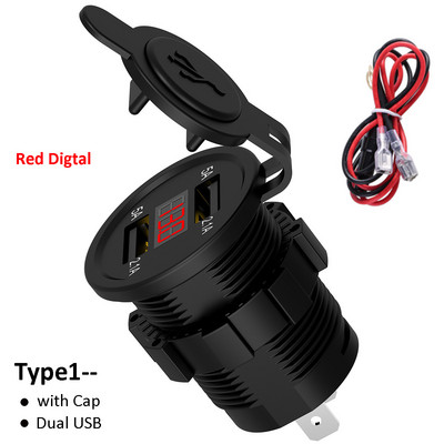 Priză brichetă auto Încărcător USB dublu pentru telefon mobil Adaptor priză universală cu încărcător de capac