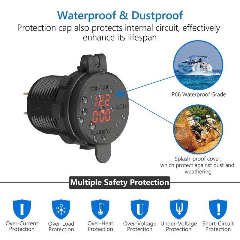 Υποδοχή αναπτήρα αυτοκινήτου Διπλός φορτιστής USB για κινητό τηλέφωνο Universal Socket Adapter με κάλυμμα φορτιστή