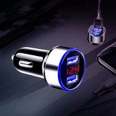 Voltmetru dublu USB LED Încărcător auto Adaptor QC3.0 Brichetă 5V 3.1A pentru toate tipurile de telefoane mobile Încărcare rapidă
