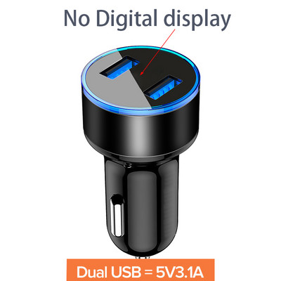 Voltmetru dublu USB LED Încărcător auto Adaptor QC3.0 Brichetă 5V 3.1A pentru toate tipurile de telefoane mobile Încărcare rapidă
