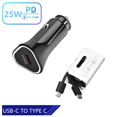 Pentru iphone 25w PD USB încărcător auto Încărcare super rapidă tip C cablu Adaptor telefon pentru Samsung S22 Ultra S21 Galaxy A53 A52s A22 5G