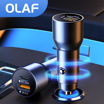 Olaf Mini Car Charger QC 3.0 PD 3.0 Fast Charging Phone Adapter for iPhone Huawei Samsung Xiaomi Universal Car Phone Charger