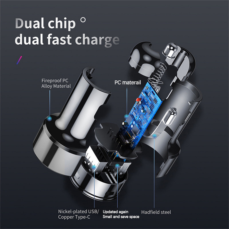 Olaf Mini Car Charger QC 3.0 PD 3.0 Fast Charging Phone Adapter for iPhone Huawei Samsung Xiaomi Universal Car Phone Charger