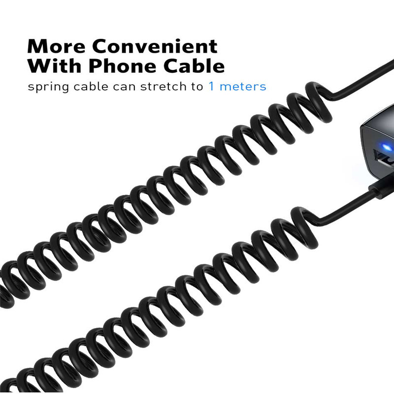 Φορτιστής αυτοκινήτου USLION 24V Mini USB με καλώδιο Micro USB Type C για Samsung S10 S9 Κινητό τηλέφωνο Xiaomi Redmi Note 7 USB Ένα γρήγορο καλώδιο