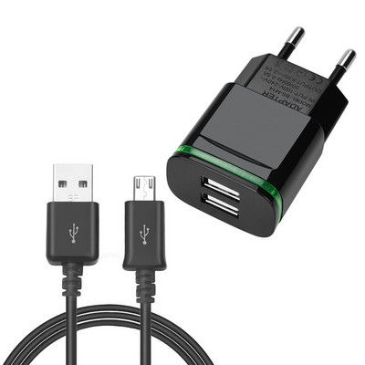 Adaptor pentru încărcător USB cu 2 porturi, mufă pentru lampă LED, încărcător HUB cu mai multe porturi + Cablu de încărcare micro usb pentru Xiaomi Redmi 3s 4x pro NOTE 4 4X