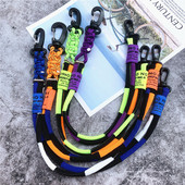 Culoarea șnurului Landyard Nylon Charm pentru telefon realizat manual Culori contrastante Curea pentru geantă Upgrade Decorare pantaloni Benzi Lanț pentru telefon