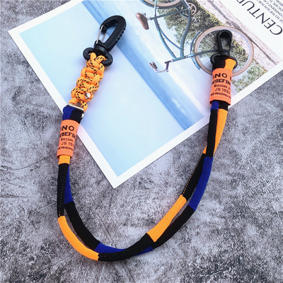 Culoarea șnurului Landyard Nylon Charm pentru telefon realizat manual Culori contrastante Curea pentru geantă Upgrade Decorare pantaloni Benzi Lanț pentru telefon