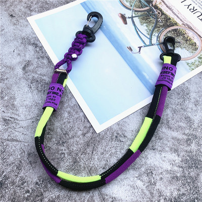 Culoarea șnurului Landyard Nylon Charm pentru telefon realizat manual Culori contrastante Curea pentru geantă Upgrade Decorare pantaloni Benzi Lanț pentru telefon