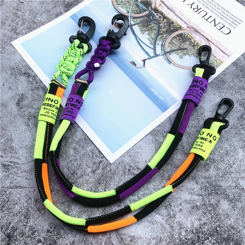 Χρώμα κορδόνι Landyard Nylon Τηλέφωνο Γούρι Χειροποίητο Χρώματα με αντίθεση Λουράκι τσάντας Αναβάθμιση Διακοσμητικό Παντελόνι ταινίες Αλυσίδα τηλεφώνου
