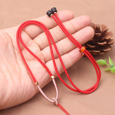 Colier agățat frânghie împletită cu jad țesut manual frânghie roșie pandantiv șnur bijuterii cadou modă creativitate bricolaj accesorii