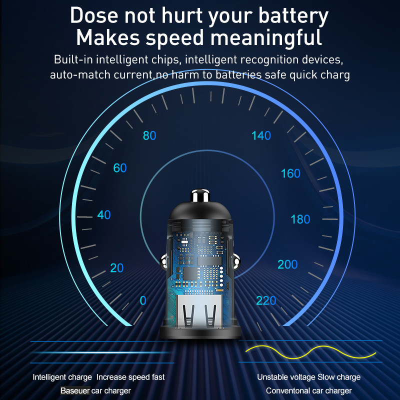 48W PD auto punjač USB tip C brzo punjenje auto adapter za telefon za iPhone 13 12 14 Xiaomi Huawei Samsung S21 S22 Quick Charge 3.0